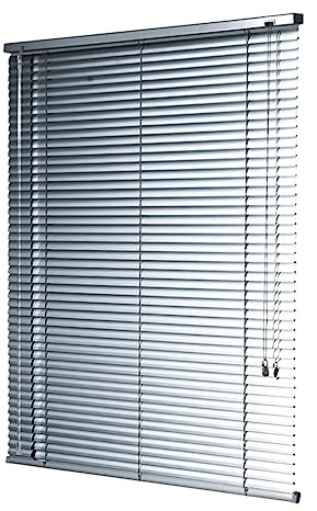 Persianas venecianas de aluminio de 25 mm, impermeables, opacas, para el hogar y la oficina, protección contra la luz y el deslumbramiento, montaje completo, color plateado, 90 x 200 cm