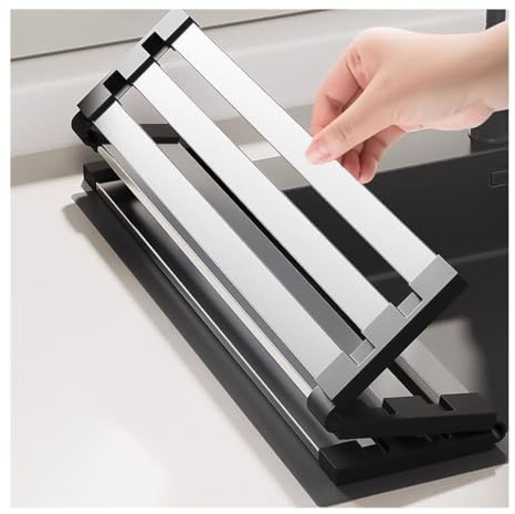 Escurridor de platos enrollable de acero inoxidable 304, plegable, resistente al calor, para cocina, 60 cm, ahorra espacio, perfecto para el hogar y la caravana