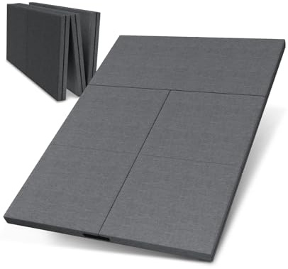 lionto dibea Klappmatratze 3in1 140x200x8 cm mit Husse Gästematratze Schlafmatratze Notbett Sitzwürfel Bezug abnehmbar waschbar Oeko-Tex grau
