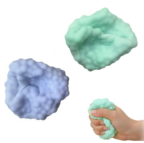Stressball Erwachsene 2 Stück Traubenstress Squishy Stressbälle Kleines Perlen Quetschball Anti Stressabbau Spielzeug Bälle für Kneten, Drücken, Entspannen, Linderung von Angst