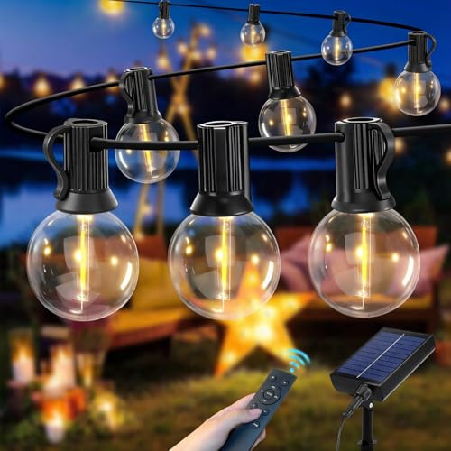 Sprifityy Guirnaldas Luces Exterior Solar,Solar al aire libre cadena de luces de jardín,Regulable,IP44 Resistente,Guirnalda Luces Exterior con Mando,para Jardín Terraza Balcón (16m)