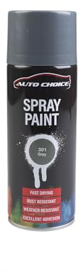 Auto Choice Grey Spray Paint 400ml – Multi Surface Aerosol Paint for Metal, Plastic, Wood & Automotive Use, Fast Drying, Durable Finish, Fade & Weather Resistant