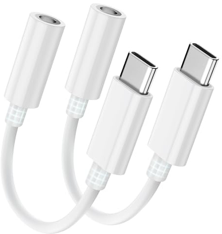 TAKUZA 2 Stück Adapter USB C auf Klinke 3,5mm, Adapter Kopfhörer auf USB C | Typ-C auf Klinke Audio Adaptor Plug & Play für iPhone 16/15 Pro Max, Samsung Galaxy S24/S23/S22, iPad Pro, Pixel