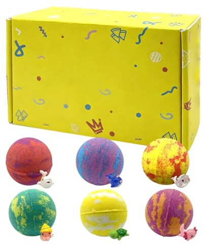 Badesprudler für Kinder 6-teiliges Set mit Spielzeug, duftend, bunte, | Tierische Badebälle mit Leuchtspielzeug im Dunkeln Für Badewanne, Badezimmer, Spa sowie Kindertagesstätte