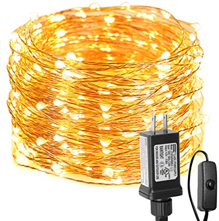 Lighting EVER Plug in Fairy Lights with Switch 66 ft 200 LED String Lights, Warm White Copper Wire Lights Waterproof Indoor Outdoor Decorative Fairy Lights for Bedroom, Patio, Garden, Balcony, Dorm