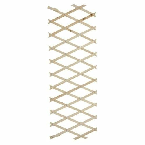 Garden Mile 1ft x 6ft Expanding Wooden Garden Trellis - Robust Climbing Plant & Vegetable Support - Natural Wood Garden Lattice Trellis - Decorative and Versatile