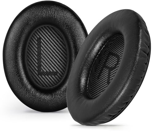Aurivor Ersatz-Ohrpolster Ohrkissen für Bose QuietComfort QC 35 (ii) 25 15 2 Kopfhörer, Rissfeste Polster für QC35 (ii) QC25 QC15 QC2 SoundTrue SoundLink AE2|AE2i|AE2w Over-Ear Kopfhörer (schwarz)