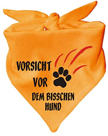 Hunde Dreiecks Halstuch (Fb: gelb) (Gr. 2 (68 cm)) Vorsicht vor dem bisschen Hund