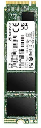 Transcened MTE220S 1TB M.2 2280 NVMe PCIe Gen3x4, 3D TLC, with Dram, Bis zu 3,500/3,200 mb/s, Interne SSD für Laptop und Desktop-PC
