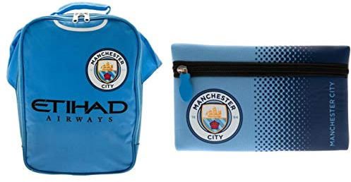 Manchester City Kit Lunchbag and Pencil Case Gift Set School Set