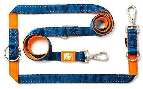 Max & Molly Multifunktions Hundeleine 2m mit 2 Karabinern, Matrix Orange/S Umhängeleine Gepolstert, Sicher & Flexibel - Komfort für deinen treuen Begleiter