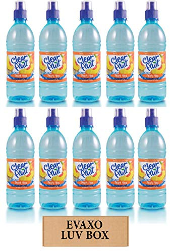 LUV BOX - Clear Fruit Peach Fling Water Sport 16.9 Oz Bottles,Pack of 10,by evaxo