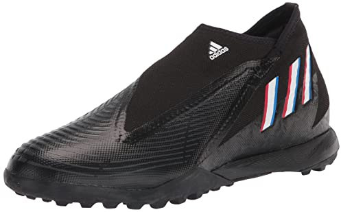 adidas Unisex Predator Edge.3 Laceless Turf Soccer Shoe, Core Black/White/Vivid Red, 11.5 US Men