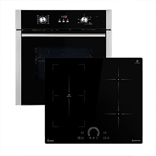 Cuisinière: 60cm Four encastrable BO8805SS + 59cm Plaque Induction IH85901FZ / Gril/Air chaud/Timer automatique/Double Vitrage d'isolation thermique/Sécurité enfant / SET8805IH592FZ