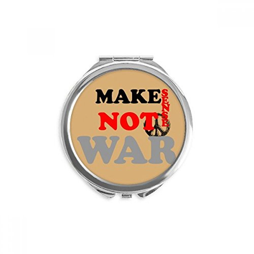 Make Sense Not War Love Peace World Hand Compact Mirror Round Portable Pocket Glass
