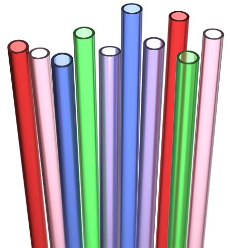 Fiesta First 10 Long Reusable Hard Plastic Drinking Straws, Medium Width + Sturdy Cleaning Brush - for Tumblers, Mason Jars, Milkshakes, Smoothie Straws Drinking Plastic - Dishwasher Safe BPA Free