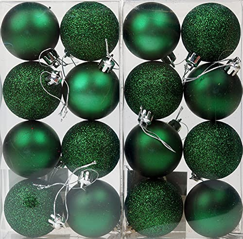 BWG Christbaumkugeln, Smaragdgrün, 16 Stück, Glas, Hochzeit, Weihnachten