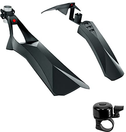Hebie 0716E Viper X Stealth 26-29 MTB Schutzblech Steckblechsatz Set - Schwarz inkl. Fahrradklingel