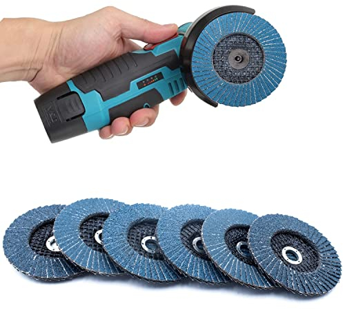 Fächerscheiben, 6 Stück Schleifscheiben Ø 75 mm Körnung 60/80/120 Passend für Akku-Winkelschleifer Chruppscheibe Lamellenscheiben Stahl Fächer Schleifscheibe für Winkelschleifer Poliermaschine