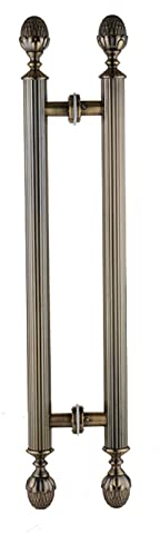 H-förmiger runder Eingangstürgriff, doppelseitig montiert, moderner Push-Pull-Türgriff für Büro, Hotel, Küche, Zuhause, Innen- und Außen-Haustürgriffe (Color : Gold, Size : 150cm/59in) (Bronze 100cm