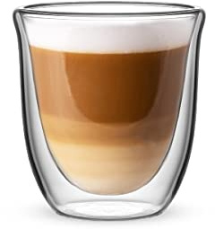 Bialetti Set 2 Becher Double Wall Firenze, 200ml, Wärmeisolierung, Borosilikatglas