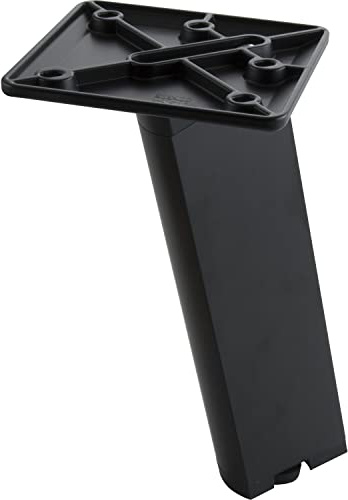 SCHÜCO 100009793 Stair - Pie Decorativo para armarios de Mesa y bajo encimera, Base Ajustable 250 mm, Aluminio Negro anodizado, Color Plateado