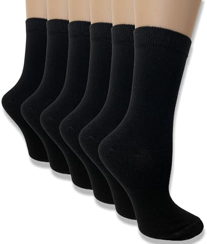 The Essentials Wardrobe Ladies FCO 6 Pack Black Ankle Socks - UK 4-8/EU 37-42