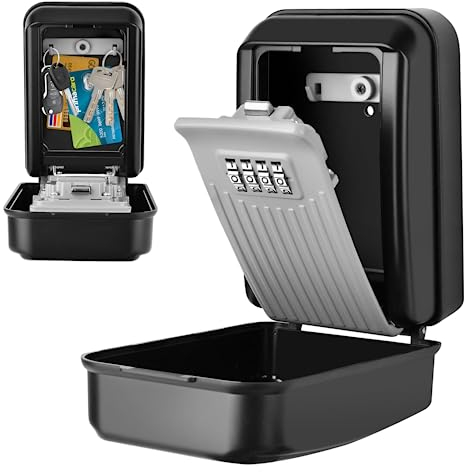 KTUEOV Schlüsseltresor mit Zahlencode, Groß Schlüsselsafe Aussen 4 Stellig Wasserdicht Schlüsselbox mit Code für Draußen und Innen, Wandmontage Schlüsselkasten mit Zahlencode für Haus, Büro, Fabrik