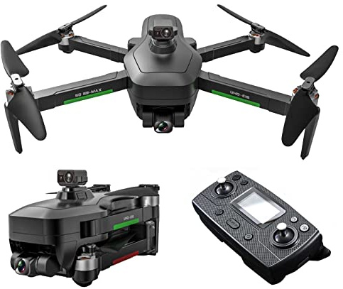 4K drönare 3-axis anti-shake gimbal kamera 26 min flygtid 4 riktning mot obstacle avkänning GPS positioneringssystem intelligent följ kraftfull borstlös motor svart (svart 2 batterier)