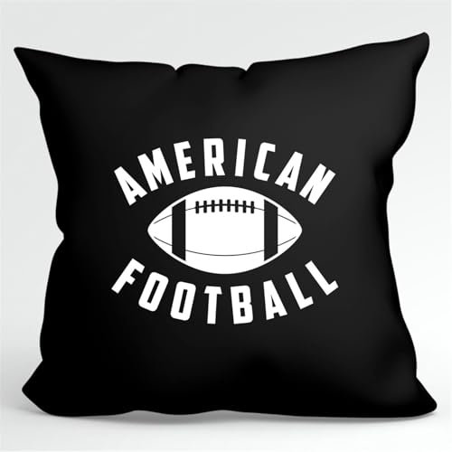 Huuraa Kissenbezug American Football Ball Geschenk 40x40cm Black Baumwolle American Football Präsent