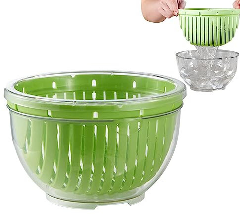 FOUNCY Insalatiera veloce, ciotola multiuso per insalata, con design anti-taglio, facile da usare, sicura e perfetta per preparare insalate sane in pochi minuti