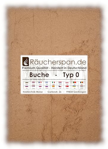 Räucherspan.de - Typ 0, 5kg feinstes Räuchermehl aus Buche (0,02mm), allerhöchste Rauchdichte