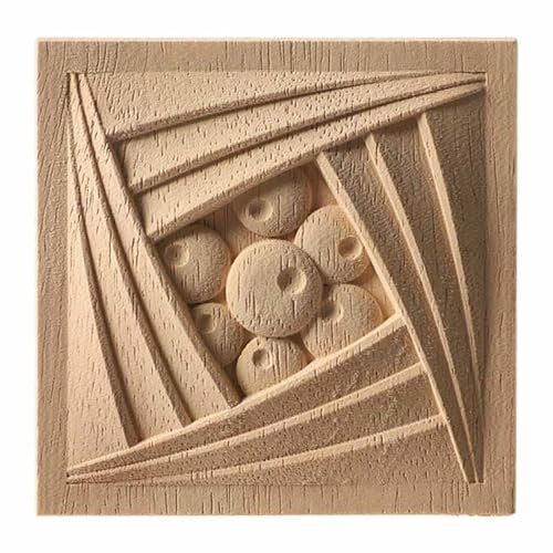 Geschnitzte Startseite Holzschnitzerei Geschnitzte Onlays Florale Holzfiguren Kunsthandwerk Eckapplikationen Rahmen Tür Möbel Dekorativ 8 * 8Cm 2St
