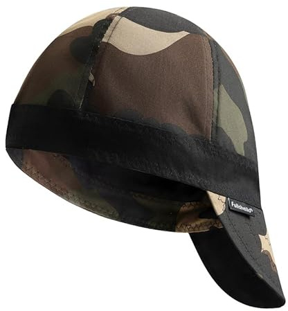 Fullsheild Reversible Welding Cap, Flame Resistant CAT 2 Protective Welder Hats, 6 Pannel Midweight Printed, for Men Women, Camo, 7.625