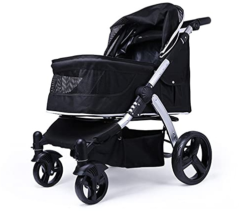 Pet Gear Reise-Kinderwagen – Hundebuggy für große Hunde, hält 30 kg – Kinderwagen aus Aluminiumlegierung – atmungsaktives Oxford-Gewebe – Katzenbuggy für zwei Katzen