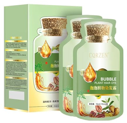 YG LianKai Natural Plant Hair Dye, New Botanical Bubble Hair Dye 20ml 10Packs/Box, Chestnut Brown, Pure Plant Extract for Grey Hair Color Bubble Dye, Color Conditioner Shampoo