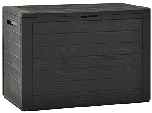 Rantry Gartenbox Anthrazit Polypropylen 78x44x55cm, 190L, für Innen- und Außenbereich, abschließbar Model49444