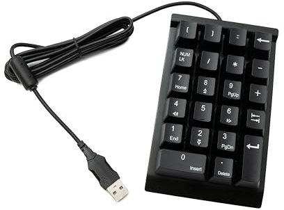 System-S Numpad Ziffernblock 23 Tasten USB 2.0 Typ A mechanische Tastatur mit LED in Schwarz