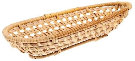 Handgefertigter Rattan Tellerkorb für Geschirr Organizer, 1 Stück