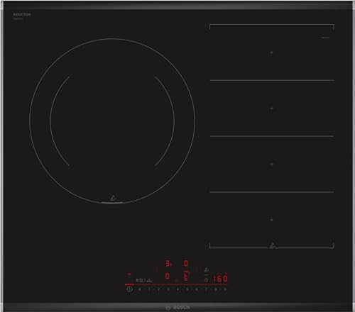 BOSCH - Piastra a induzione, 60 cm, serie 6, FlexiInduction e zona di 28 cm, elettronica DirectSelect, PerfectFry Plus, Home Connect, Nero, PXJ675HC1E