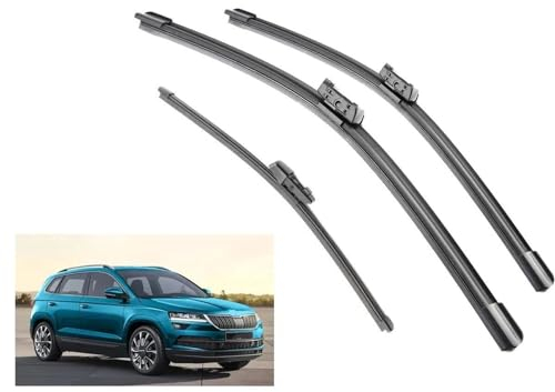 TOYOCC Car Front Rear Wiper Blades Brushes Cutter Accessories For SKODA For Karoq 2017 2018 2019 2020 26+18+13 Windshield Wiper
