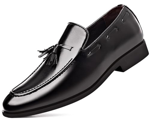 Men's Loafers Moccasins Oxfords Formal Dress Shoes Leather Slip-On Shoes Smart Black Size 13