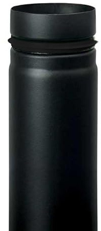 Tubo negro para estufa de pellets esmaltado, junta oculta, 1 m, DN 80, tubo de salida de humos 600 CE, fabricado en Italia