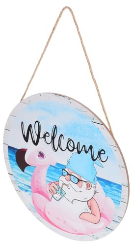 Cabilock Holzschild Willkommensschild Dekoration Sommer Strand Wandkunst Runde Holzdeko Für Esszimmer Bar Zuhause Meeresparty Hochzeit Geschenk Деко