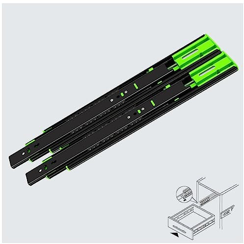 Guide scorrevoli per cassetti con cuscinetti a sfera, capacità di carico 45,4 kg, 1 paio, lisce e guide per cassetti dell'armadio (argento bianco, 40 cm)