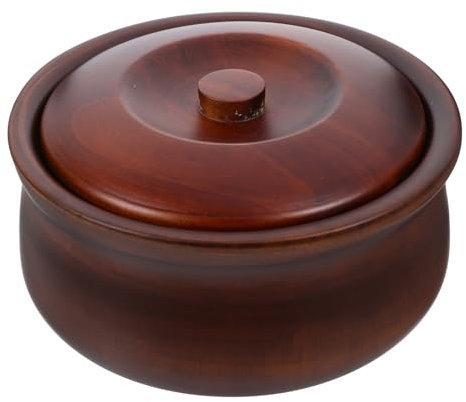 Cabilock Bol Bois Pour Salade Bol à Yaourt Pratique Saladier Ménager Avec Couvercle Bois Ustensiles De Cuisine