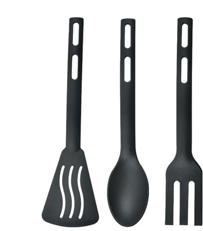 Set di utensili da cucina in nylon – Cucchiaio da cucina resistente ai graffi per, utensili da cucina, utensili da cucina, design portatile, con forchetta per casa, viaggi, campi
