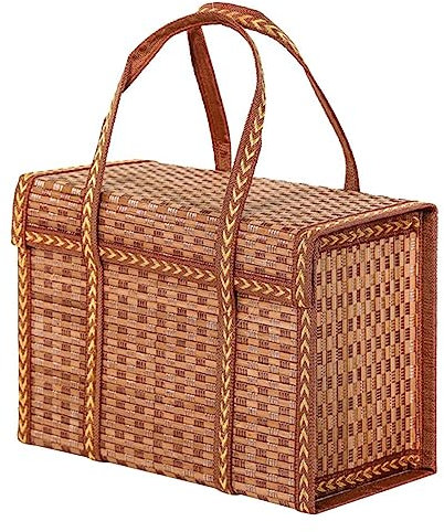 ABNNHK Cestini da Picnic Cesto portaoggetti Cesto da Picnic Organizzazione Intreccio Frutta Varie Paglia Fatto a Mano Pane