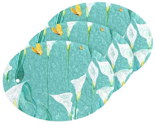 Chic Calla Lily - Esponjas grandes absorbentes de flores turquesas para limpiar esponjas de limpieza decorativas antiarañazos para uso doméstico (3 unidades)
