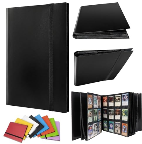 Eastrise 9-Pocket Trading Card Binder, Pocket Trading Card Album, 20 Pages Holding 360 Pockets, Durable PU Album for MTG, Pokemon, Yu-Gi-Oh, Football, and Sports Cards (Black/20 Sheets 360 Pockets)
